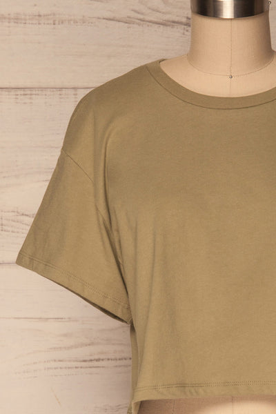 Heks Vert Sage Green Cotton Cropped T-Shirt | La Petite Garçonne 2
