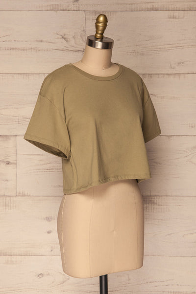 Heks Vert Sage Green Cotton Cropped T-Shirt | La Petite Garçonne 3