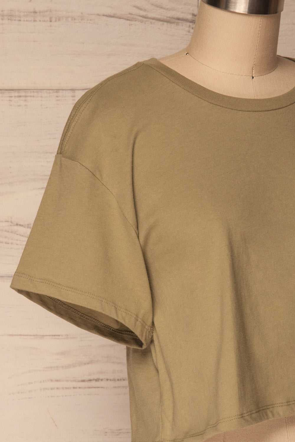 Heks Vert Sage Green Cotton Cropped T-Shirt | La Petite Garçonne 4