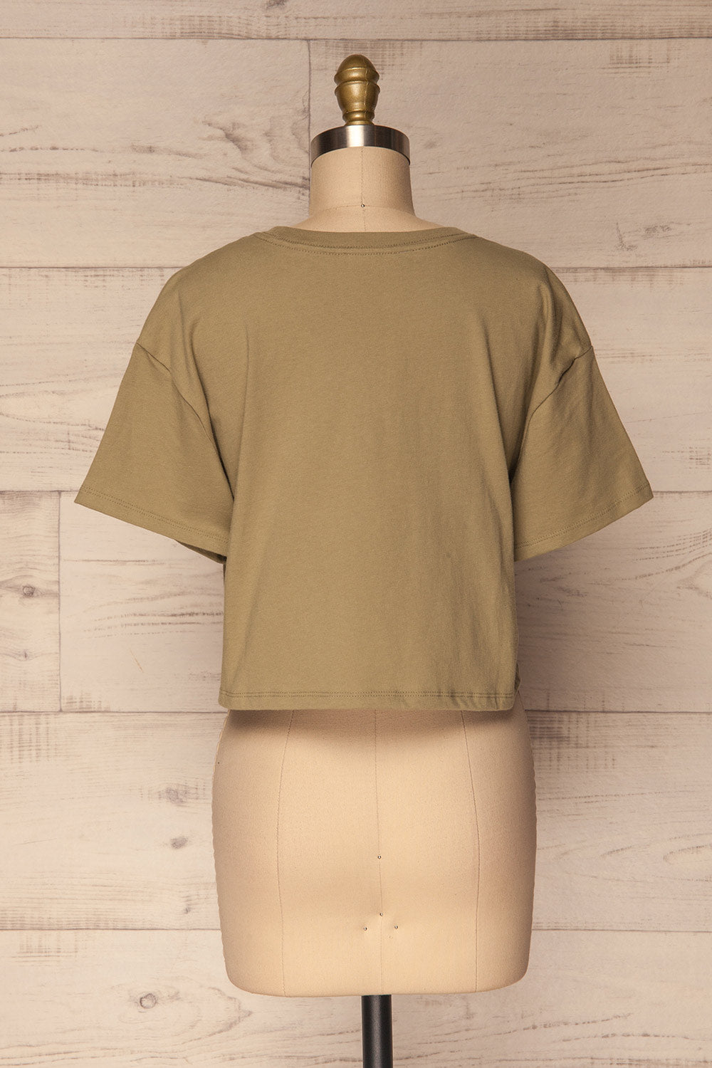 Heks Vert Sage Green Cotton Cropped T-Shirt | La Petite Garçonne 5