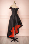 Helena Black & Red A-Line High-Low Gown | Boutique 1861 side view