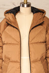 Helens Mid-Length Puffer Coat w/ Side Pockets | La petite garçonne front close up unzip