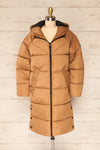 Helens Mid-Length Puffer Coat w/ Side Pockets | La petite garçonne front view half zip