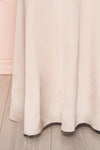 Hellee Cream Beige Silky Maxi Dress | Boudoir 1861 bottom close-up