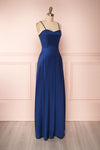 Hellee Navy Blue Silky Maxi Dress | Boudoir 1861 side view