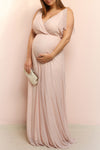 Helma Taupe Sparkling Maxi Dress | Boutique 1861 on pregnant model