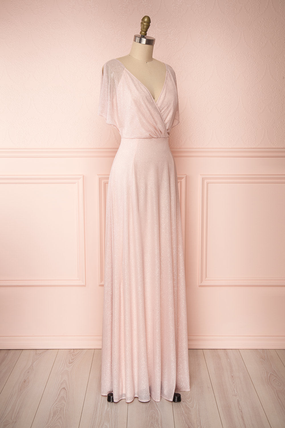 Helma Blush Pink Maxi Dress | Robe Rose | Boutique 1861 side view 