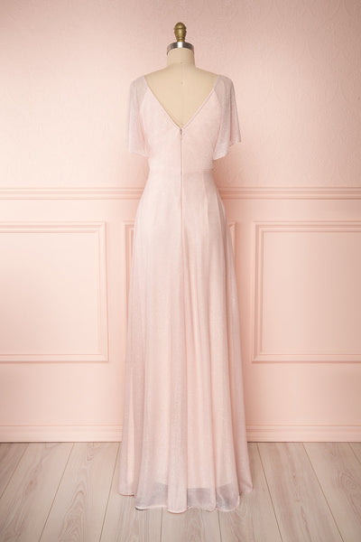 Helma Blush Pink Maxi Dress | Robe Rose | Boutique 1861 back view