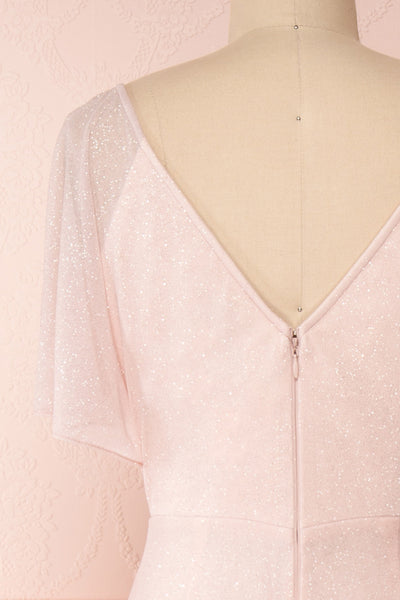 Helma Blush Pink Maxi Dress | Robe Rose | Boutique 1861 back close-up