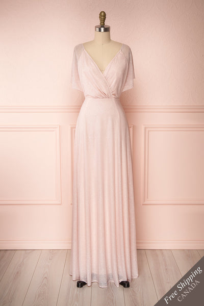 Helma Blush Pink Maxi Dress | Robe Rose | Boutique 1861 front view
