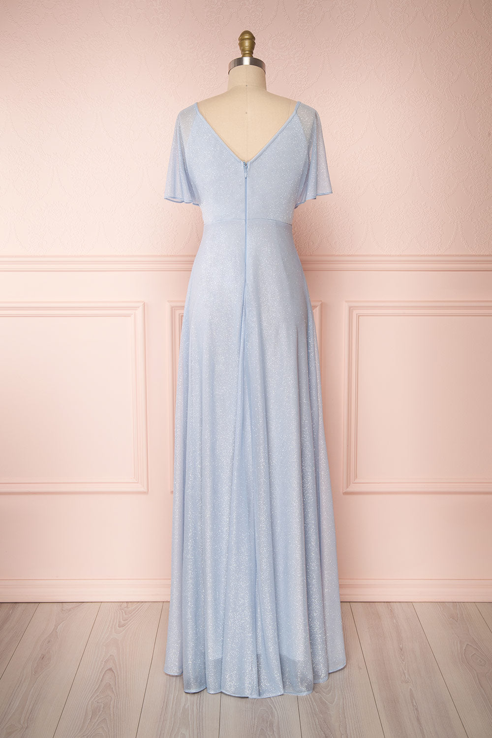Helma Dusty Blue Maxi Dress | Robe | Boutique 1861 back view