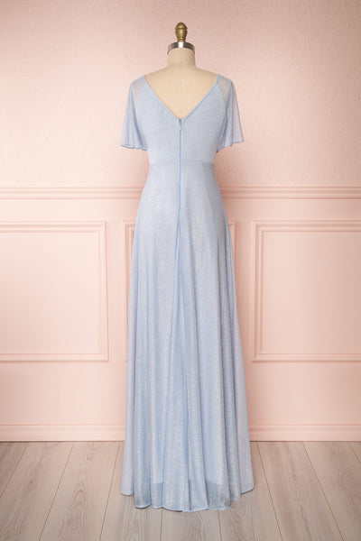 Helma Dusty Blue Maxi Dress | Robe | Boutique 1861 back view