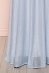 Helma Dusty Blue Maxi Dress | Robe | Boutique 1861 front close-up