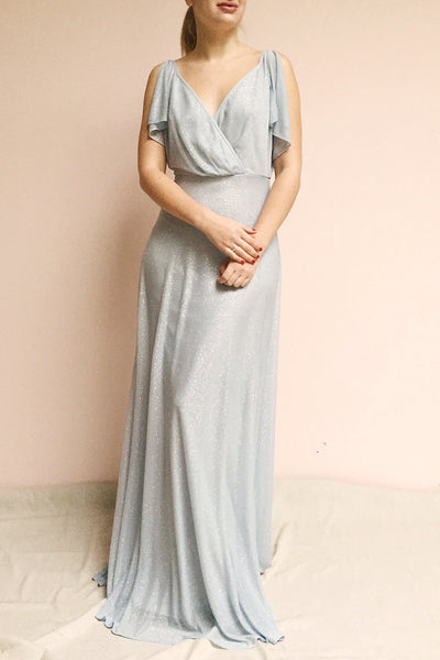 Helma Dusty Blue Maxi Dress | Robe | Boutique 1861 model look