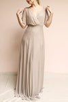 Helma Taupe Maxi Dress | Robe Maxi Taupe | Boutique 1861 on model