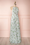 Hendrika Grey-Blue Floral Halter Maxi Dress side view | Boutique 1861