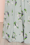 Hendrika Grey-Blue Floral Halter Maxi Dress skirt | Boutique 1861