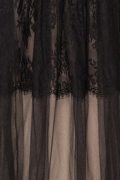 Henwen Black & Beige Tulle Maxi Dress | Boutique 1861 fabric