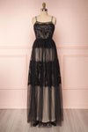 Henwen Black & Beige Tulle Maxi Dress | Boutique 1861