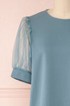 Heran Water Powder Blue Puff Sleeved Top | Boutique 1861 2