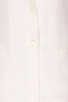 Herisau White 3/4 Sleeve Blazer | La petite garçonne fabric