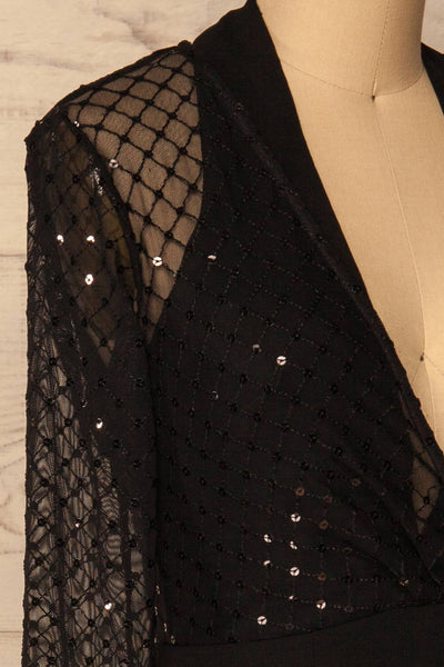 Herrena Black Fitted Sequins Cocktail Dress | La Petite Garçonne