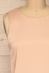 Herstal Blush Pink Blouse w/ Back V-Neck | La petite garçonne front close-up