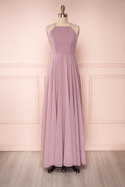 Hirni Lilac Purple Chiffon A-Line Gown | Boutique 1861