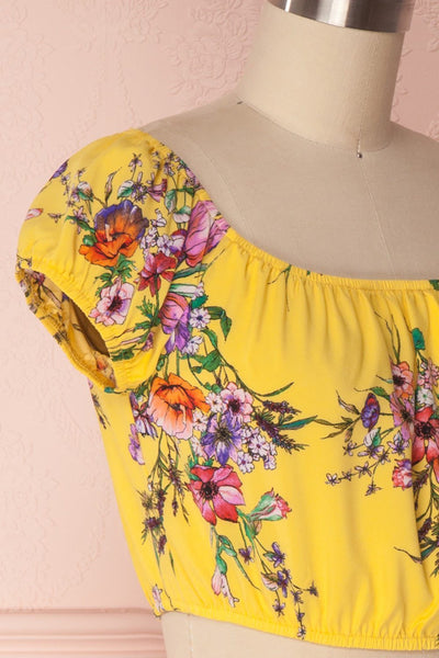 Hoa Yellow Floral Off-Shoulder Crop Top | Boutique 1861 4