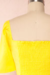Hosanna Yellow Short Sleeve Crop Top | Boutique 1861  back close up