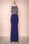 Huba Sapphire Blue & Beige Mermaid Gown | Boutique 1861