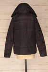 Huddersfield Black Short Quilted Coat with Hood | La Petite Garçonne back view hood