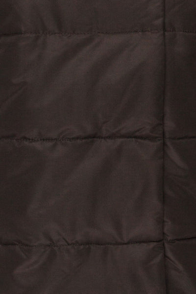 Huddersfield Black Short Quilted Coat with Hood | La Petite Garçonne fabric detail
