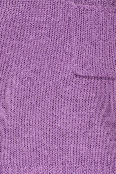 Huesca Purple Pompom Knitted Sweater | La petite garçonne fabric