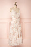 Huldra Beige Floral A-Line Midi Dress | Boutique 1861 side view