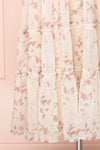 Huldra Beige Floral A-Line Midi Dress | Boutique 1861 skirt