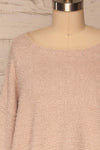 Hult Beige Fuzzy Long Sleeve Sweater | La petite garçonne front close up