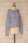 Hult Blue Fuzzy Long Sleeve Sweater | La petite garçonne side view