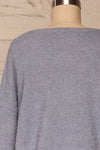 Hult Blue Fuzzy Long Sleeve Sweater | La petite garçonne back close up