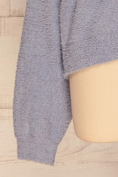 Hult Blue Fuzzy Long Sleeve Sweater | La petite garçonne sleeve