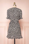 Hyemi Coal Black & White Floral Summer Wrap Dress | Boutique 1861