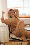 Ruby Jogger Beige Oversized Sweatpants | La petite garçonne  model