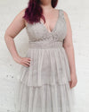 Ashlyn Grey Lace & Tulle Gown | Boudoir 1861 on model
