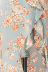 Ignatia Blue Floral Maxi Dress w/ Ruffles | Boutique 1861 fabric