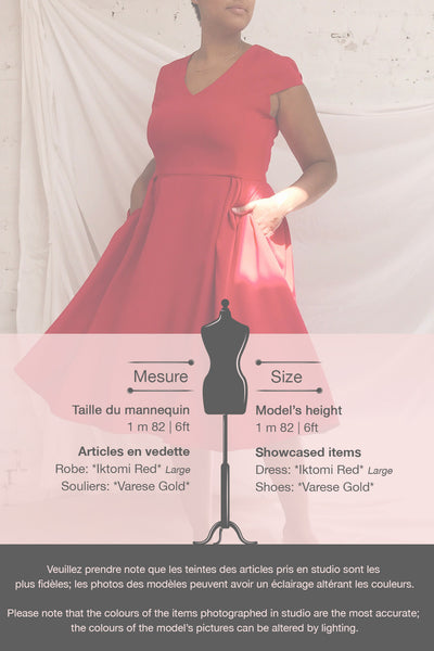 Iktomi Red V-Neck A-Line Midi Dress | Boutique 1861 template 1