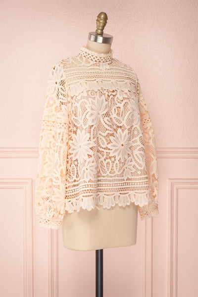 Iléane Pink Beige Crocheted Lace Top | Boutique 1861 3