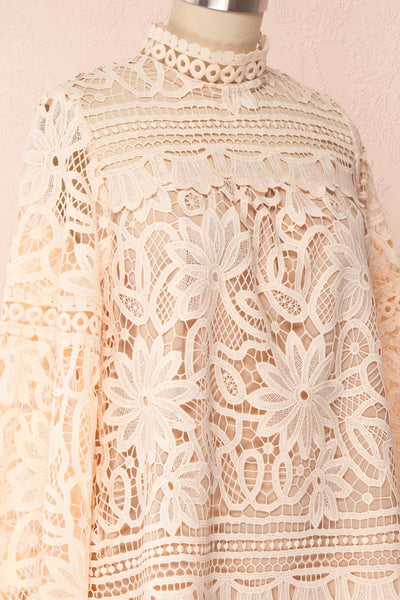 Iléane Pink Beige Crocheted Lace Top | Boutique 1861 4