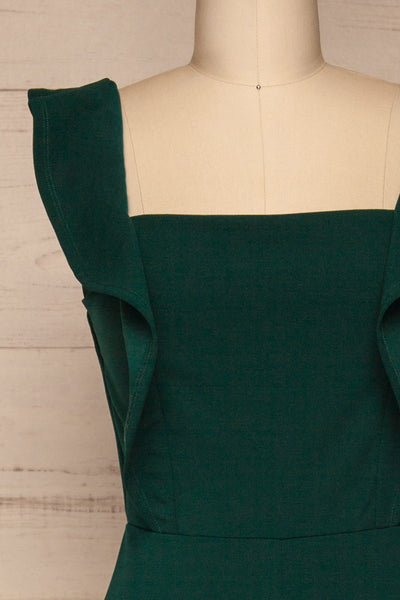 Ilnes Vert Green Jumpsuit | Combinaison | La Petite Garçonne front close-up