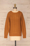 Imielin Brown Knit Sweater front view | La Petite Garçonne
