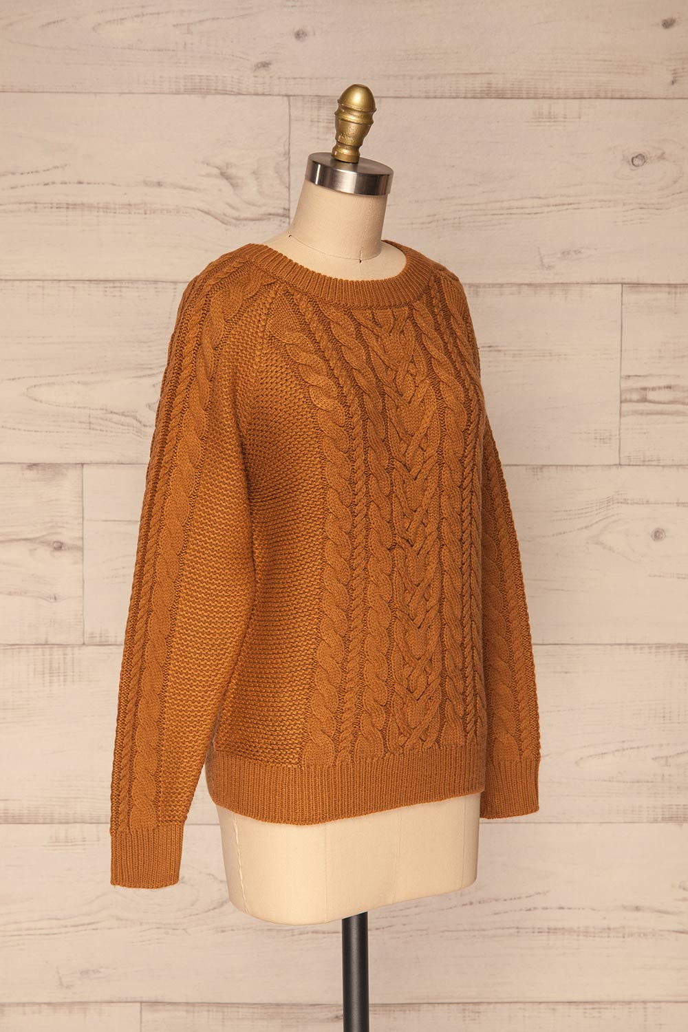 Imielin Brown Knit Sweater side view | La Petite Garçonne